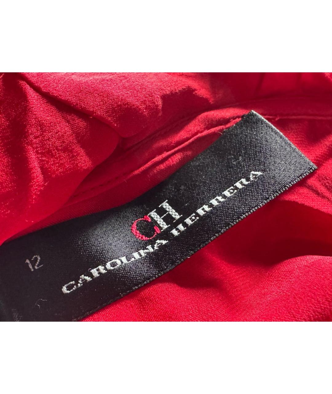 CAROLINA HERRERA Красная шелковая блузы, фото 2