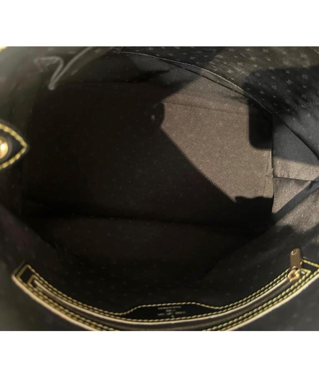 LOUIS VUITTON Черная кожаная сумка тоут, фото 8