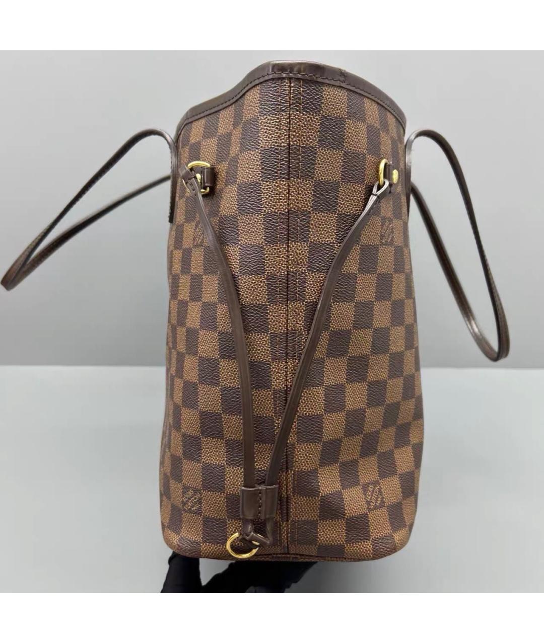 LOUIS VUITTON Коричневая кожаная сумка тоут, фото 5
