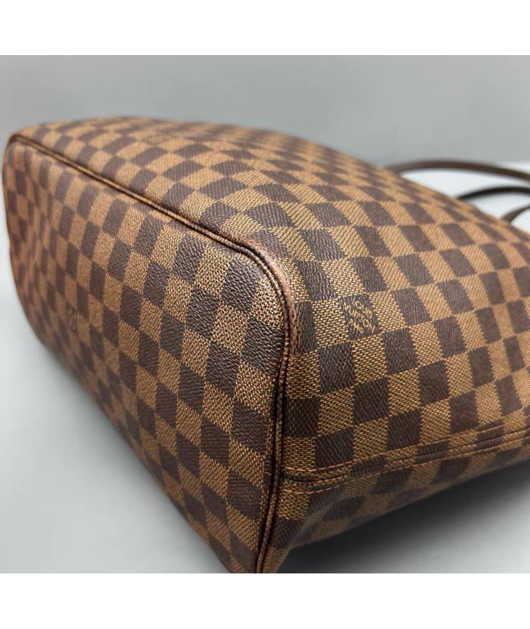 LOUIS VUITTON Коричневая кожаная сумка тоут, фото 8