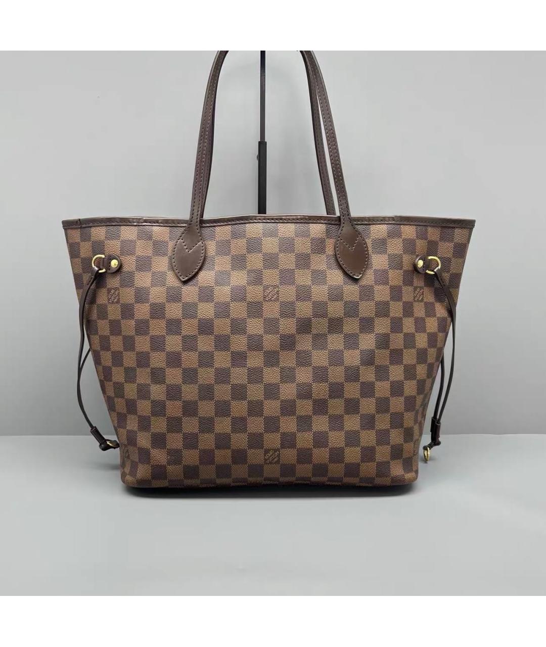 LOUIS VUITTON Коричневая кожаная сумка тоут, фото 9