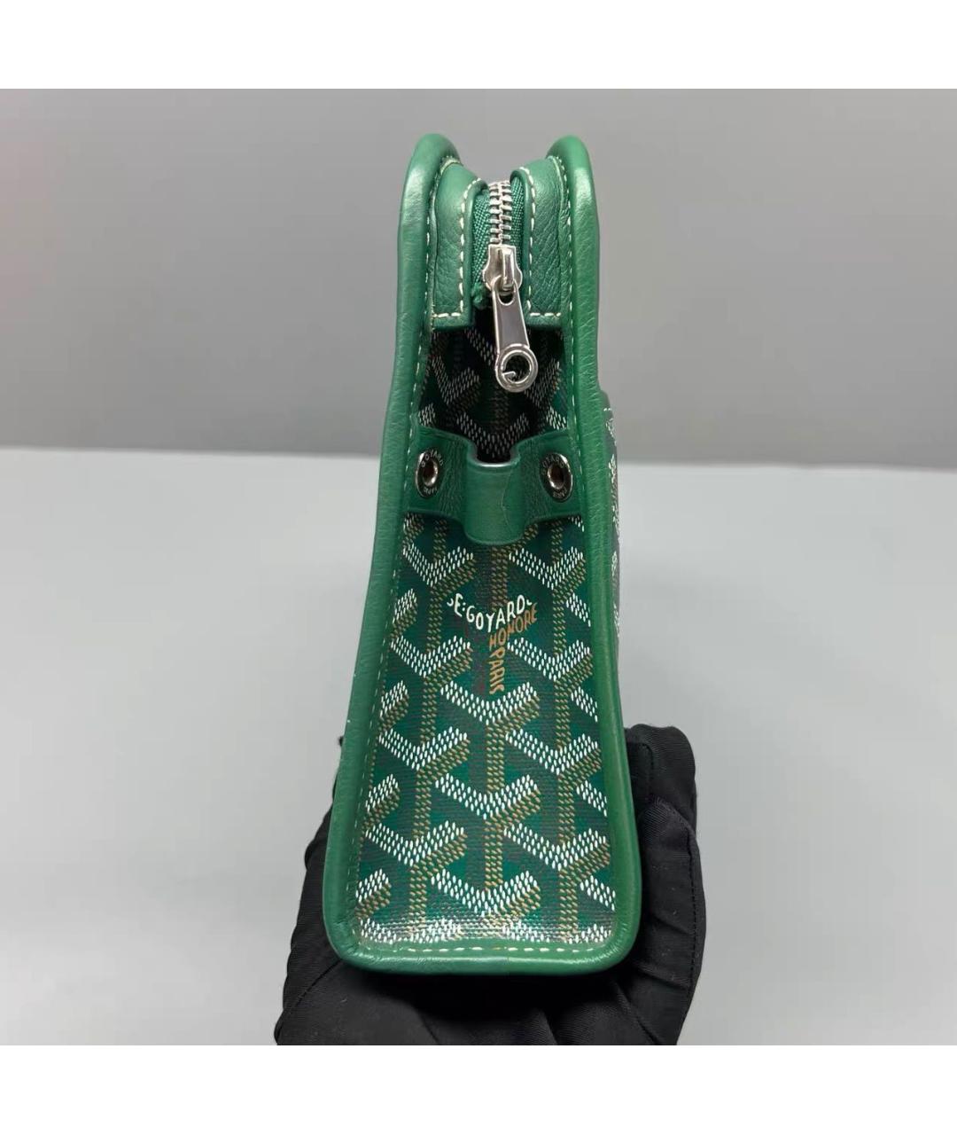 GOYARD Зеленая барсетка из канвы, фото 6