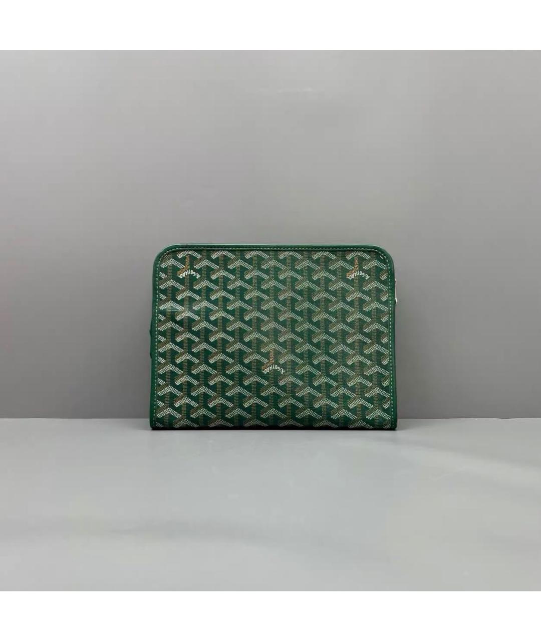 GOYARD Зеленая барсетка из канвы, фото 2