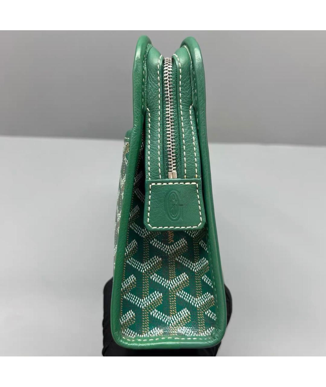 GOYARD Зеленая барсетка из канвы, фото 7