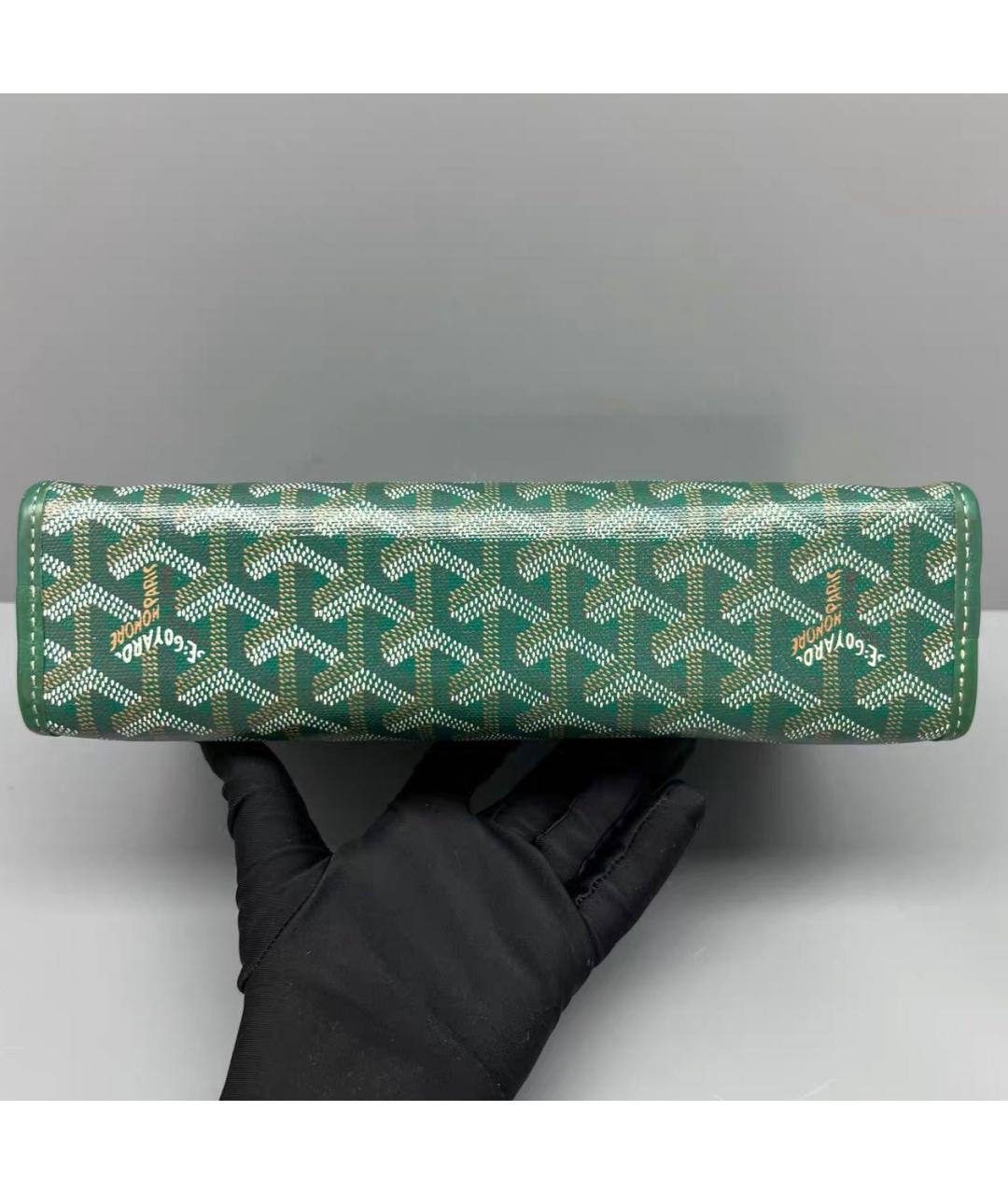 GOYARD Зеленая барсетка из канвы, фото 3
