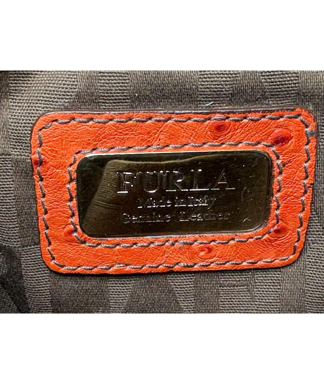 FURLA Оранжевая кожаная сумка через плечо, фото 4