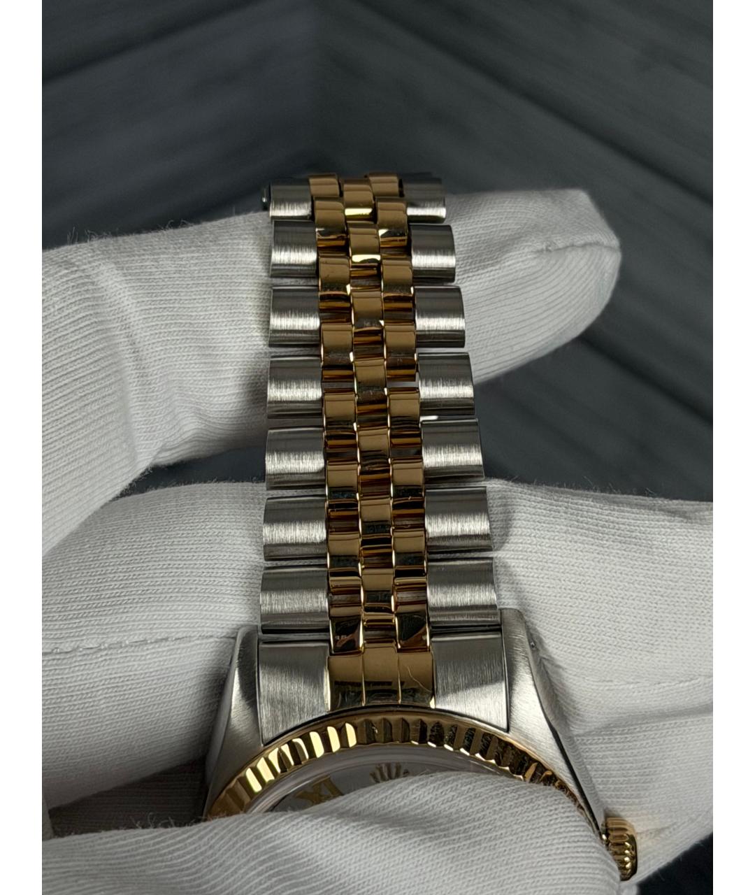 ROLEX Белые часы из желтого золота, фото 7