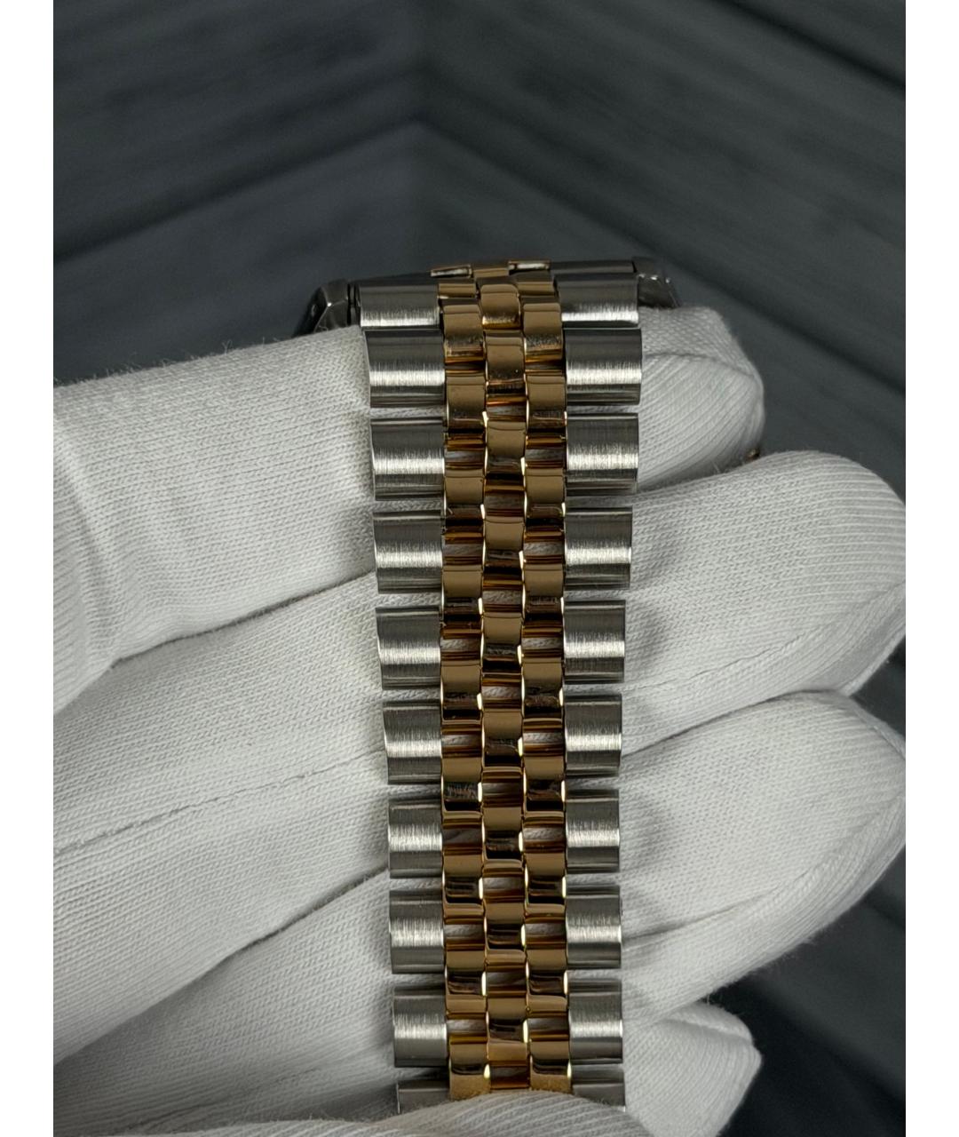 ROLEX Белые часы из желтого золота, фото 8