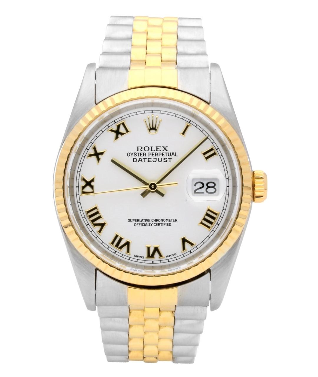 ROLEX Белые часы из желтого золота, фото 1