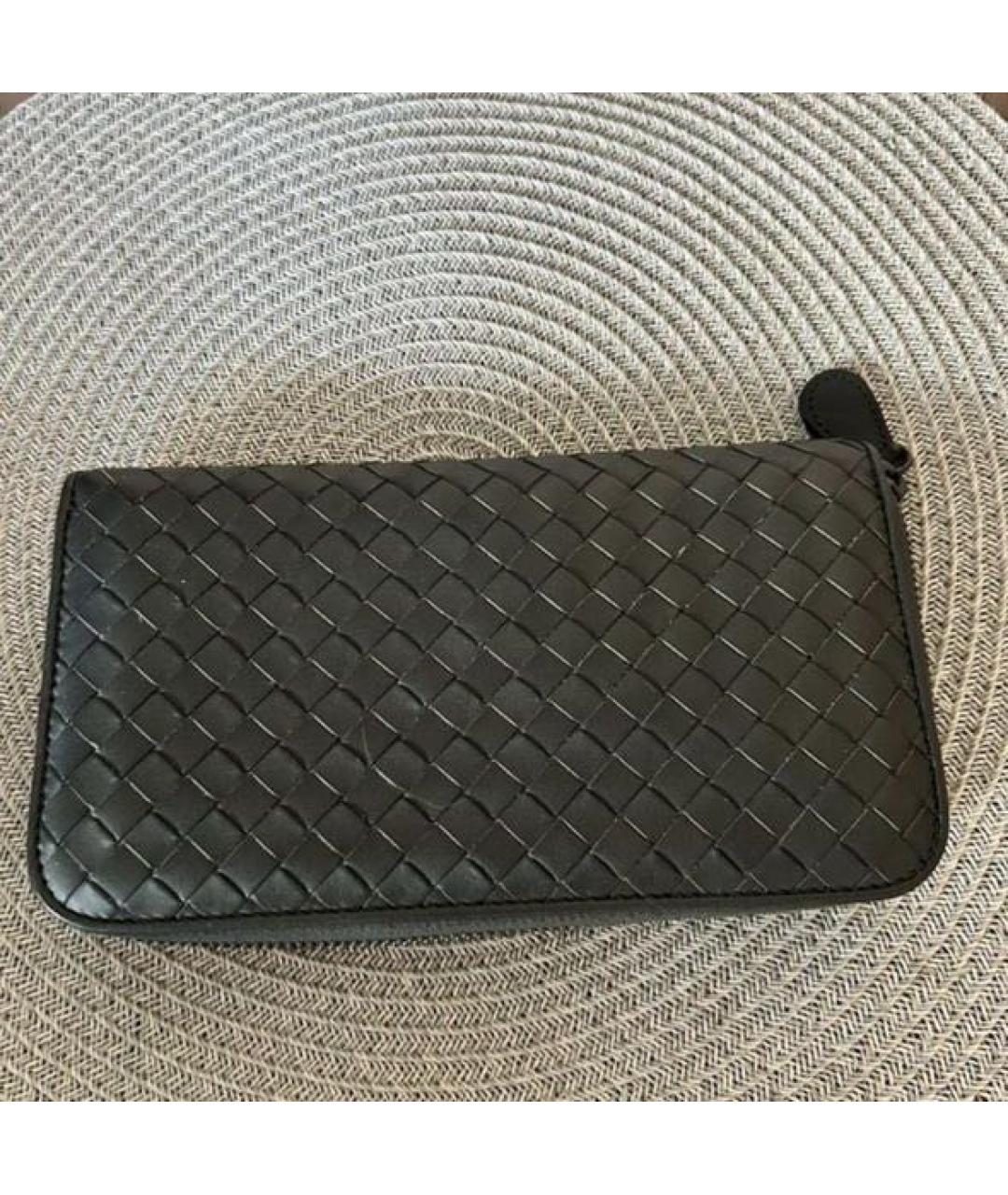 BOTTEGA VENETA Антрацитовый кожаный кошелек, фото 7