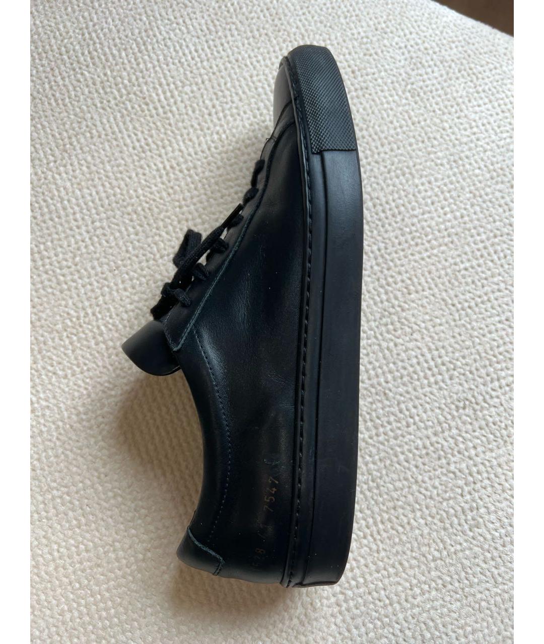 COMMON PROJECTS Черные кожаные низкие кроссовки / кеды, фото 5