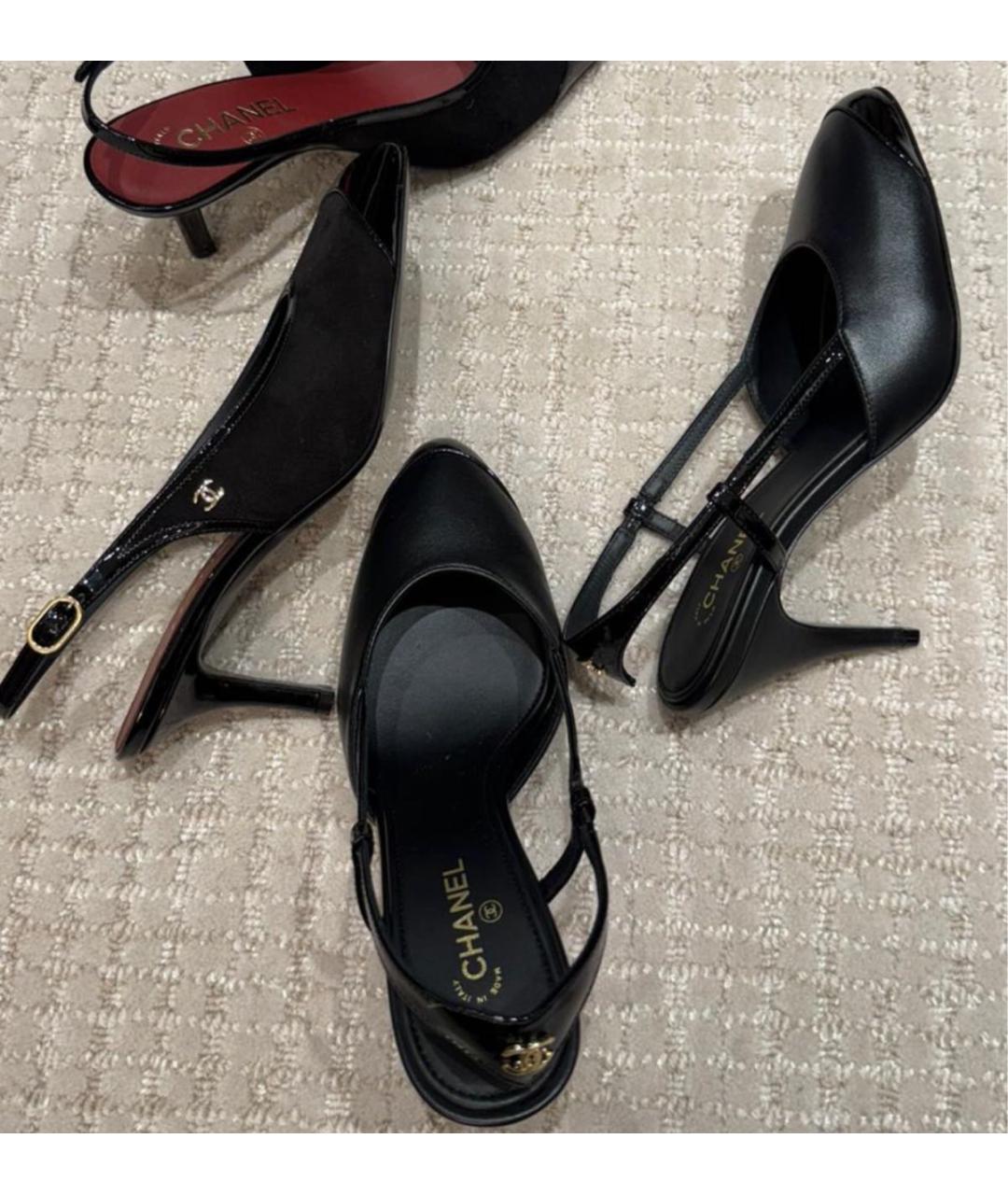 CHANEL Черные кожаные туфли, фото 2