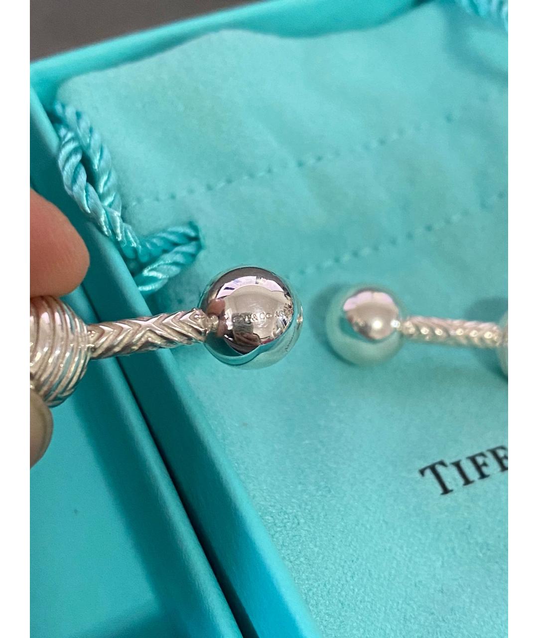 TIFFANY&CO Серебряные серебряные запонки, фото 6