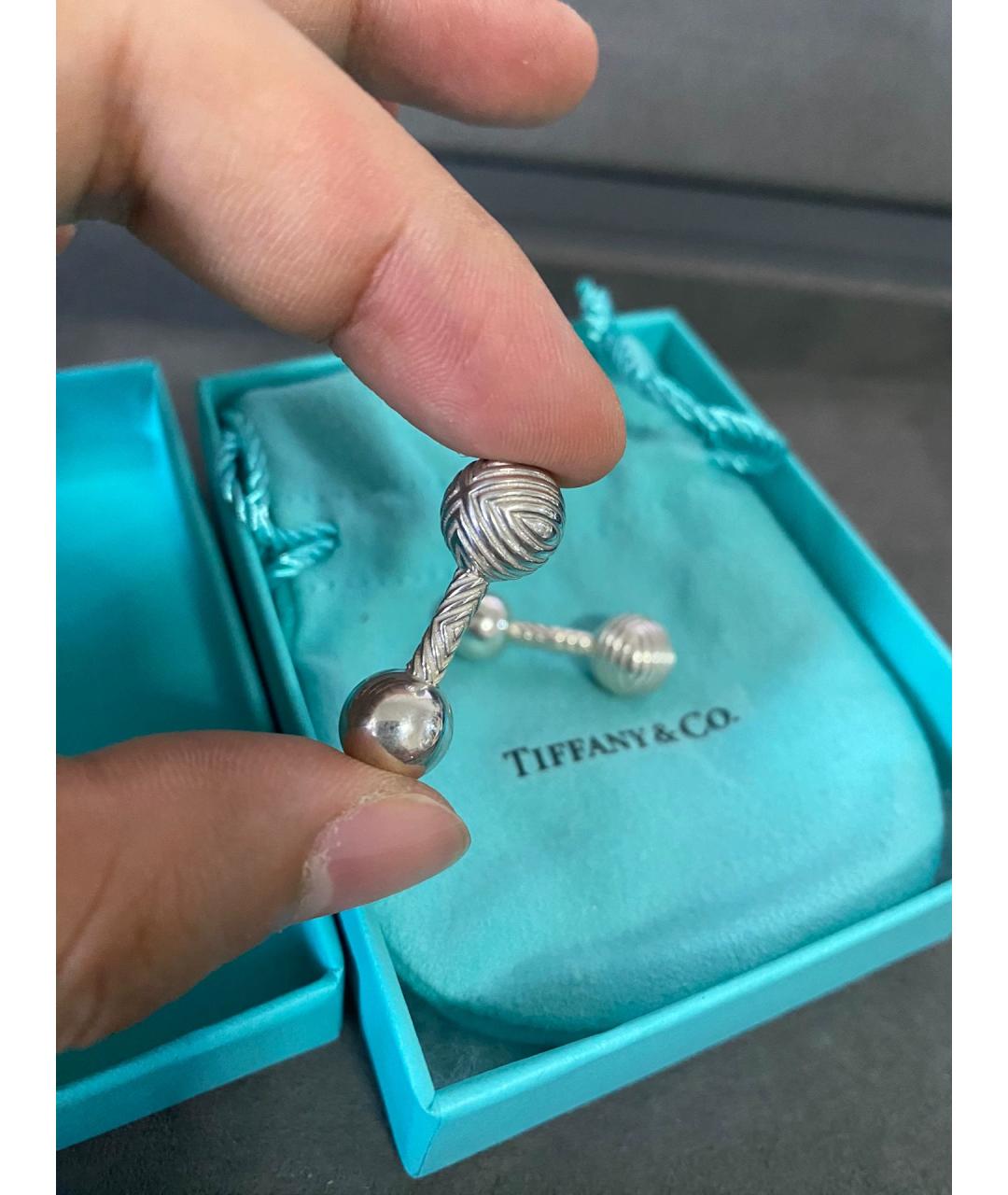 TIFFANY&CO Серебряные серебряные запонки, фото 4