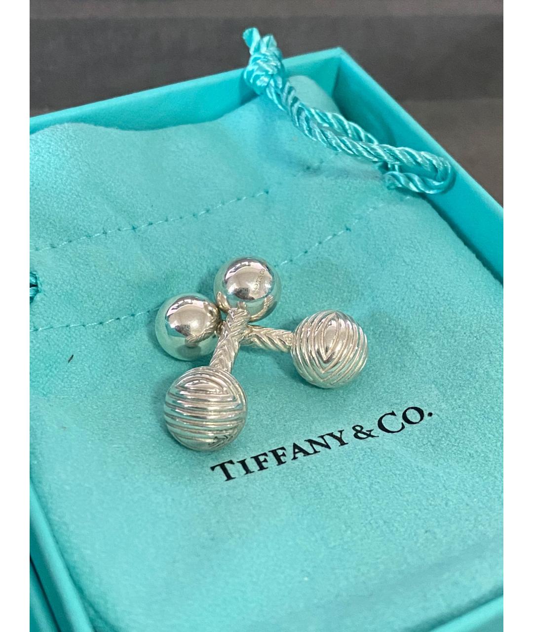 TIFFANY&CO Серебряные серебряные запонки, фото 2