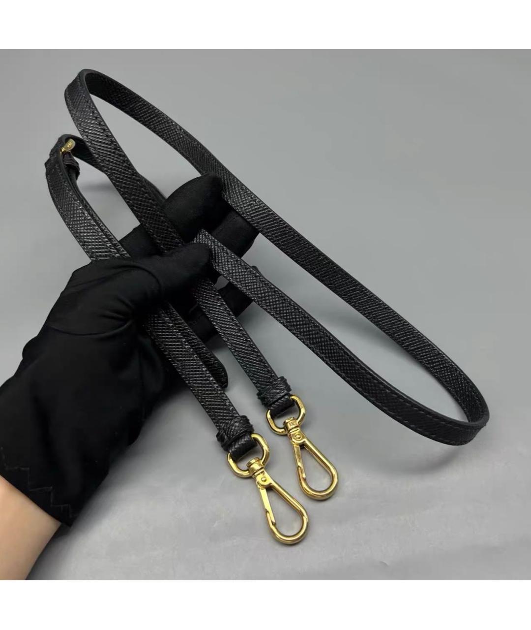 PRADA Черная кожаная сумка тоут, фото 7