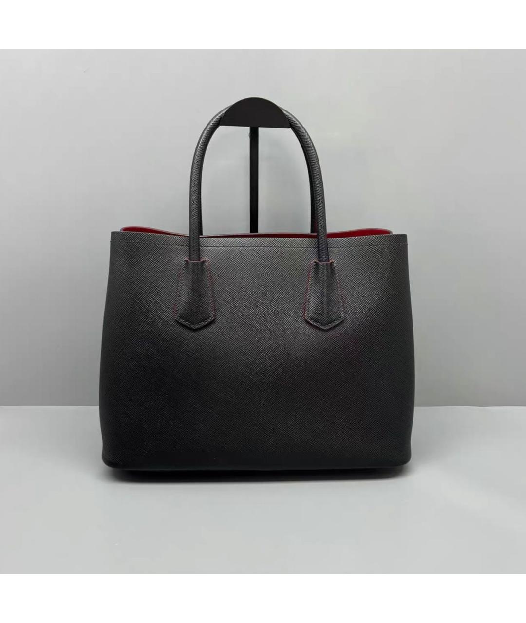 PRADA Черная кожаная сумка тоут, фото 2