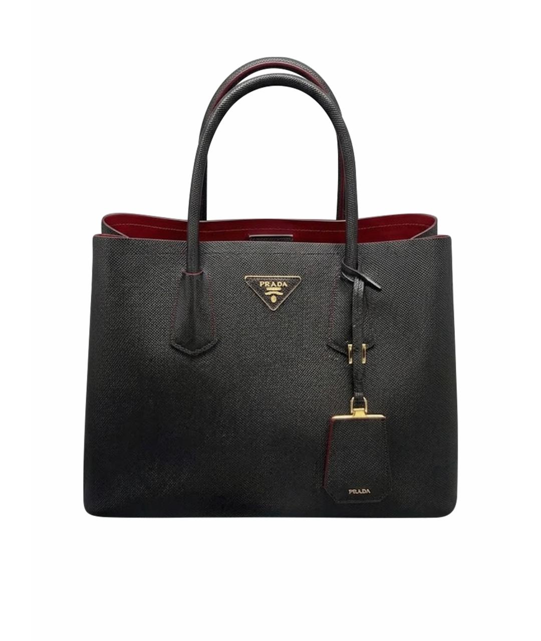 PRADA Черная кожаная сумка тоут, фото 1