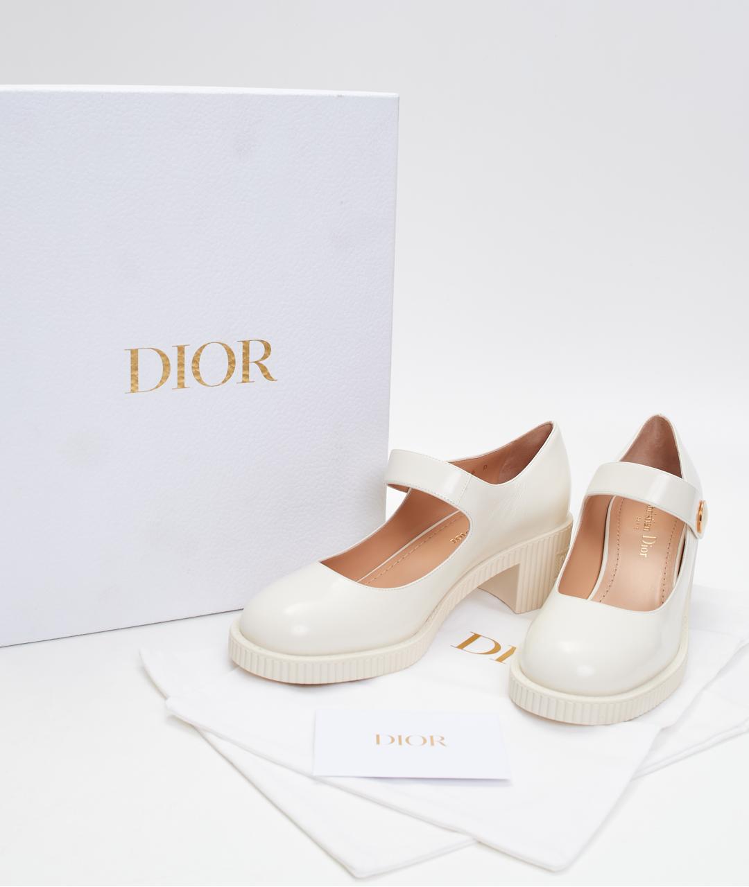 CHRISTIAN DIOR Белые кожаные туфли, фото 7