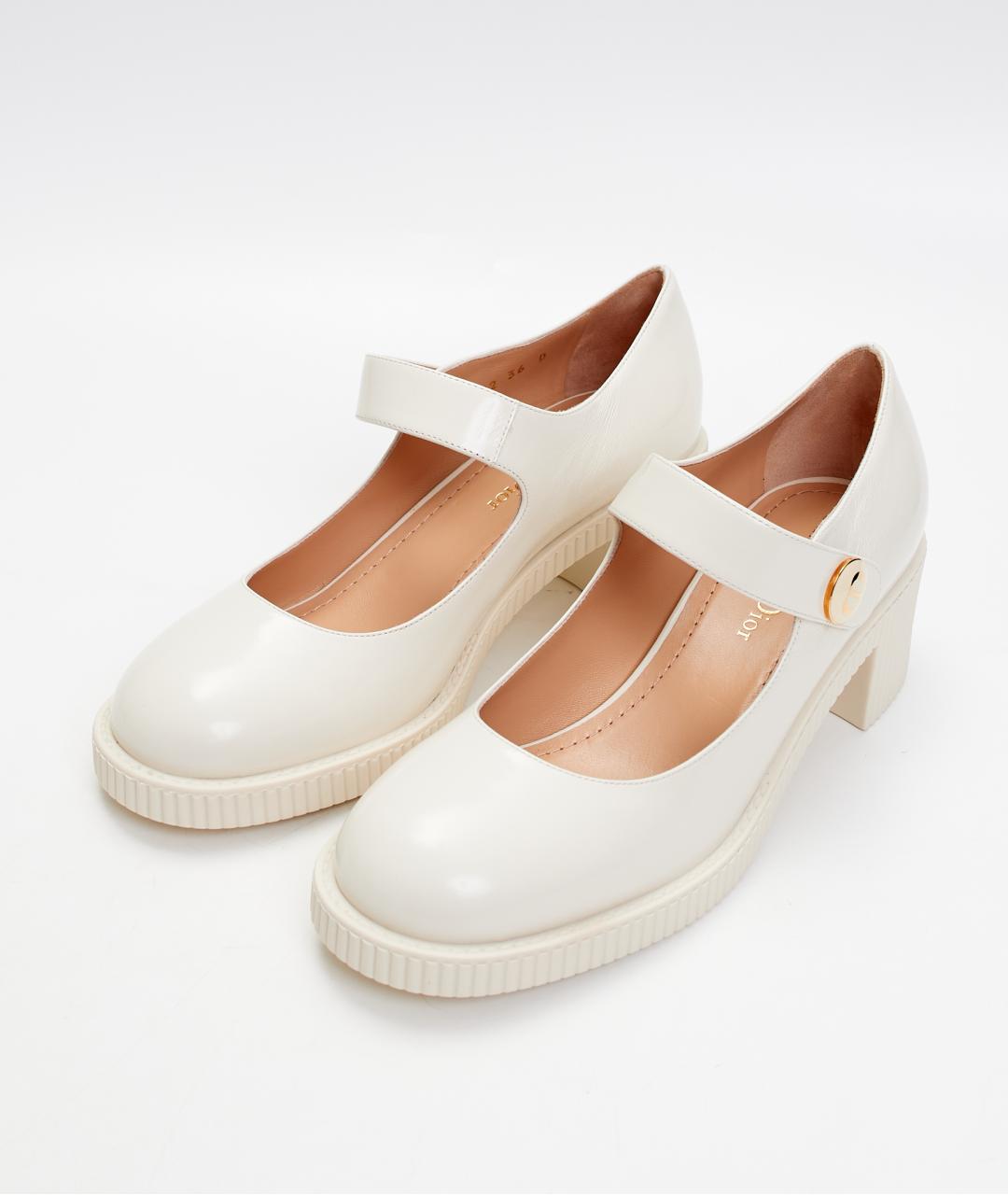 CHRISTIAN DIOR Белые кожаные туфли, фото 2