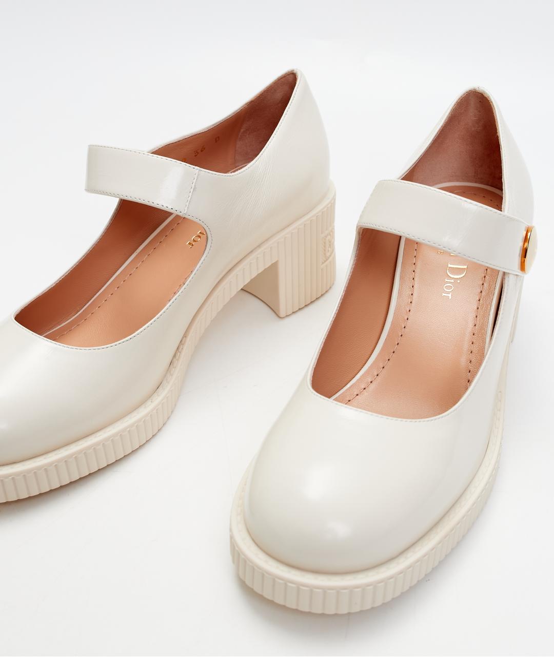 CHRISTIAN DIOR Белые кожаные туфли, фото 6