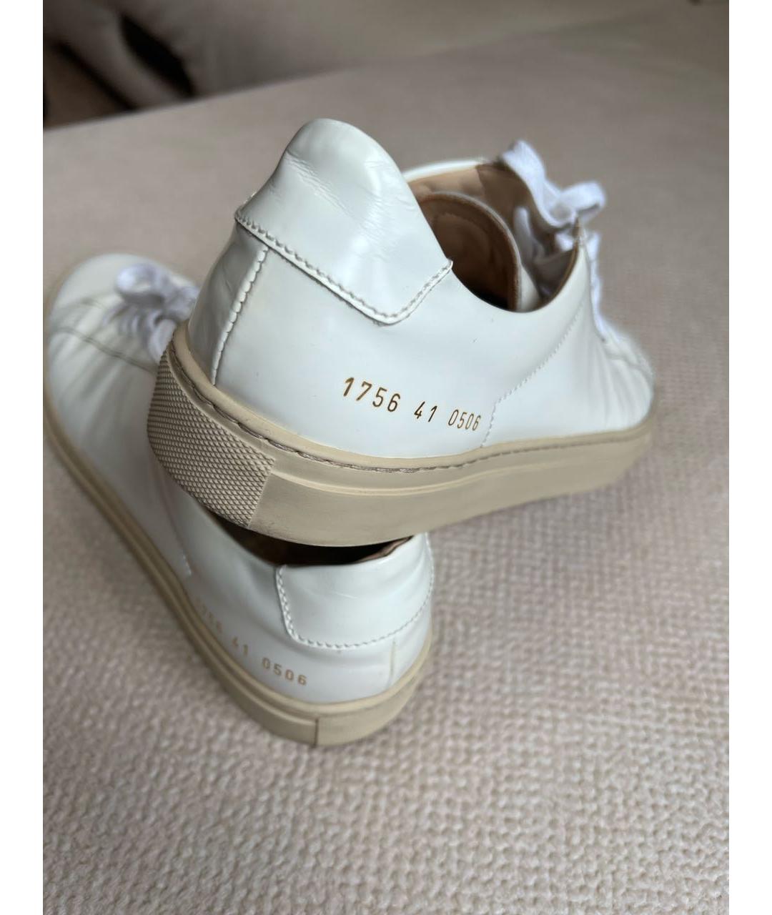 COMMON PROJECTS Белые кожаные низкие кроссовки / кеды, фото 4