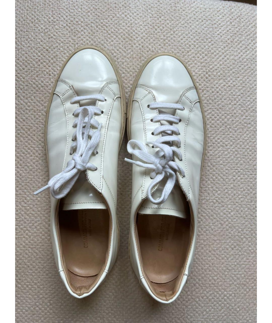 COMMON PROJECTS Белые кожаные низкие кроссовки / кеды, фото 2