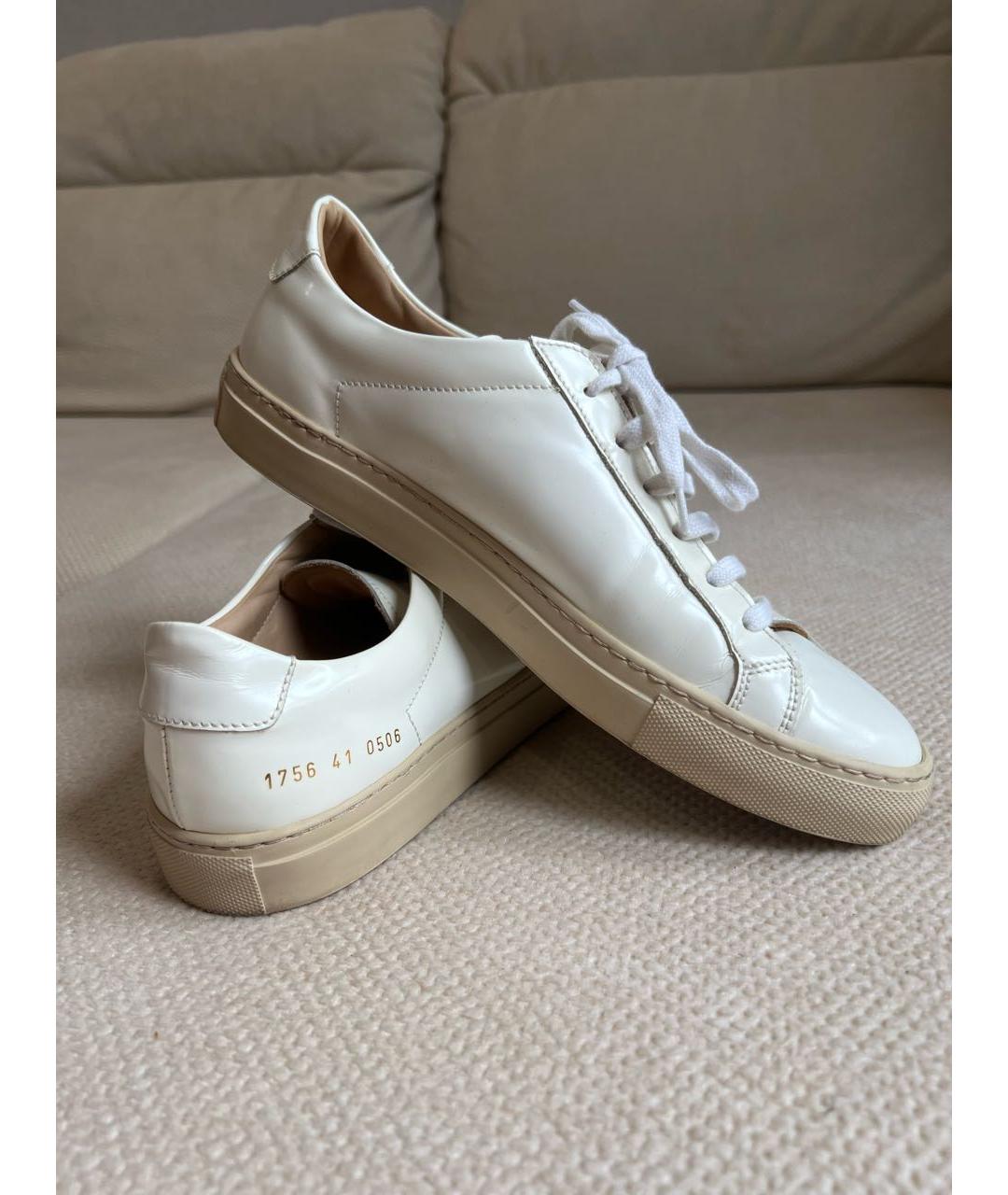 COMMON PROJECTS Белые кожаные низкие кроссовки / кеды, фото 3