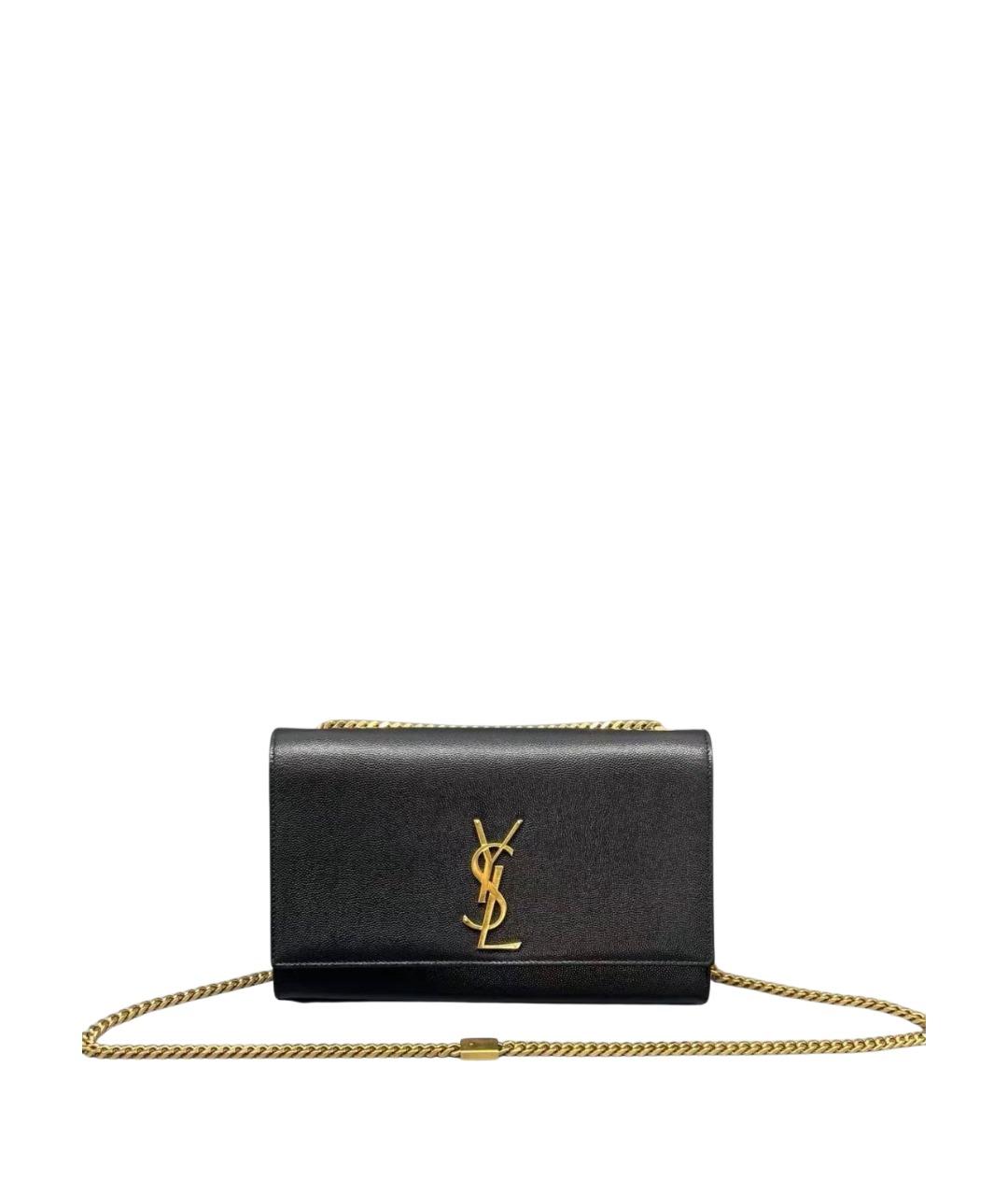 SAINT LAURENT Черная кожаная сумка через плечо, фото 1