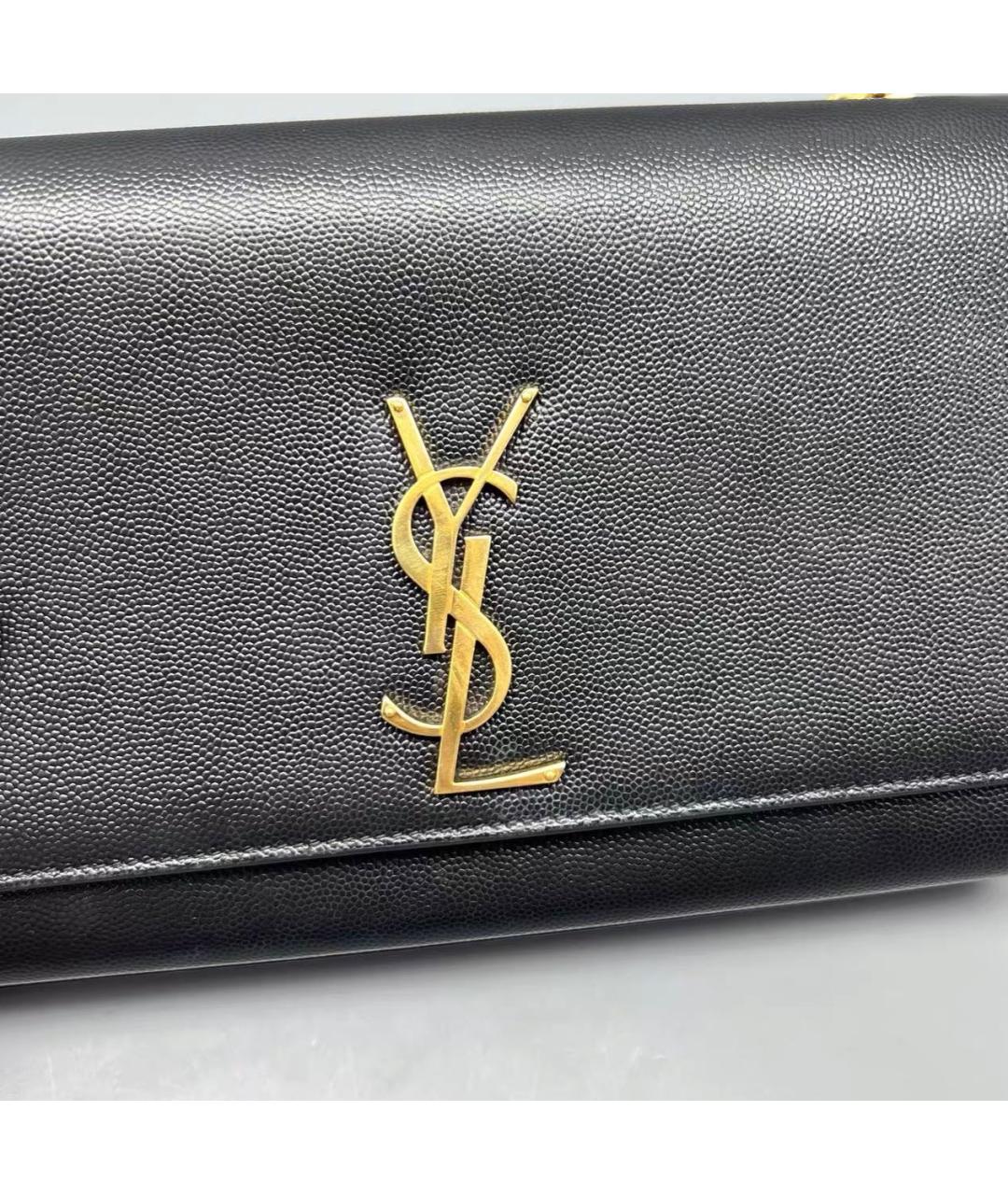 SAINT LAURENT Черная кожаная сумка через плечо, фото 5