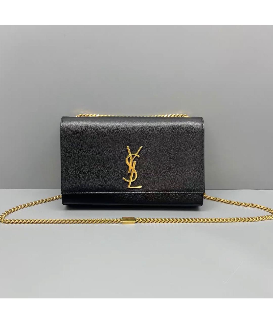 SAINT LAURENT Черная кожаная сумка через плечо, фото 9