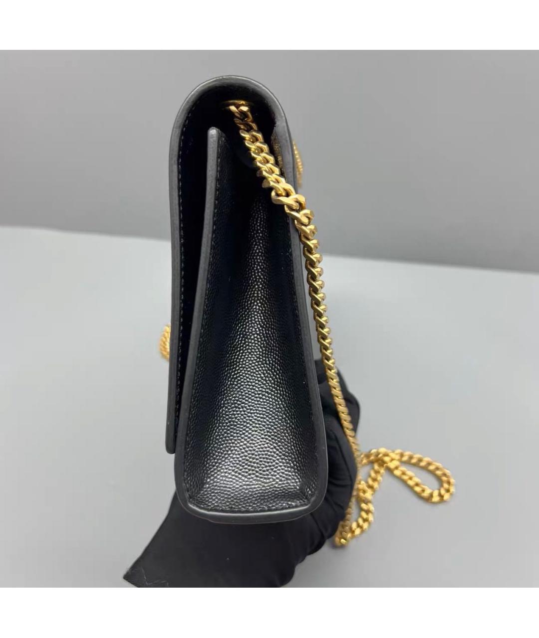 SAINT LAURENT Черная кожаная сумка через плечо, фото 4