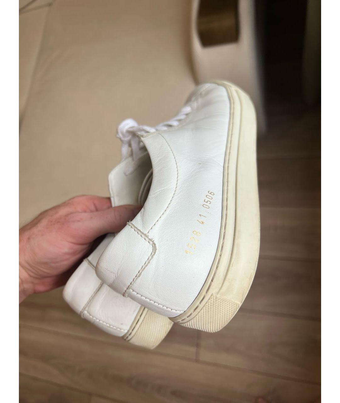 COMMON PROJECTS Белые кожаные низкие кроссовки / кеды, фото 2