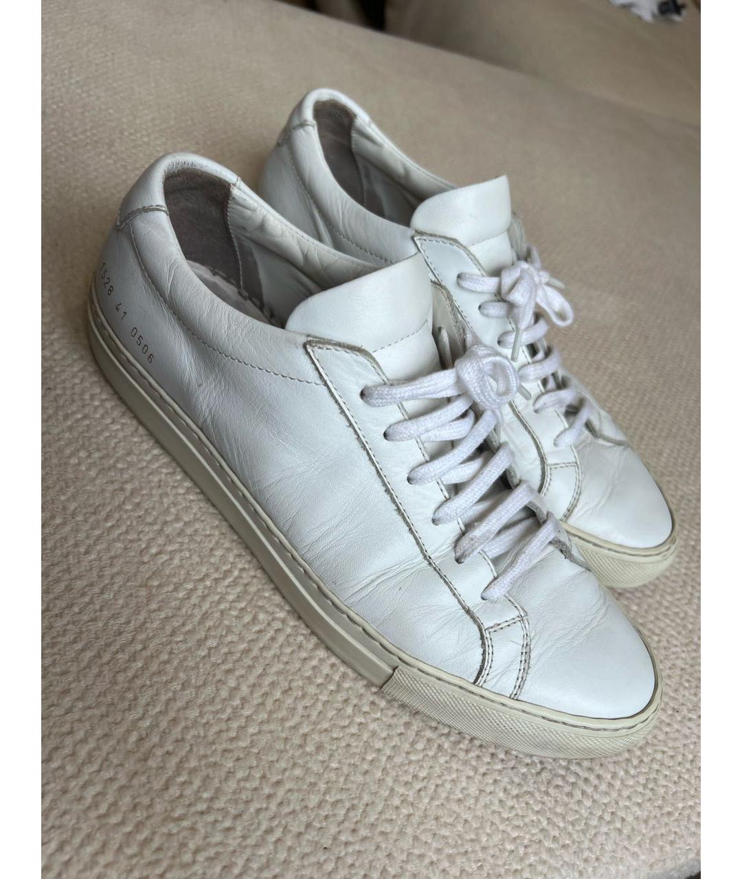 COMMON PROJECTS Белые кожаные низкие кроссовки / кеды, фото 3