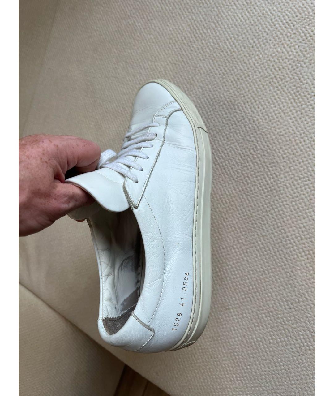 COMMON PROJECTS Белые кожаные низкие кроссовки / кеды, фото 5