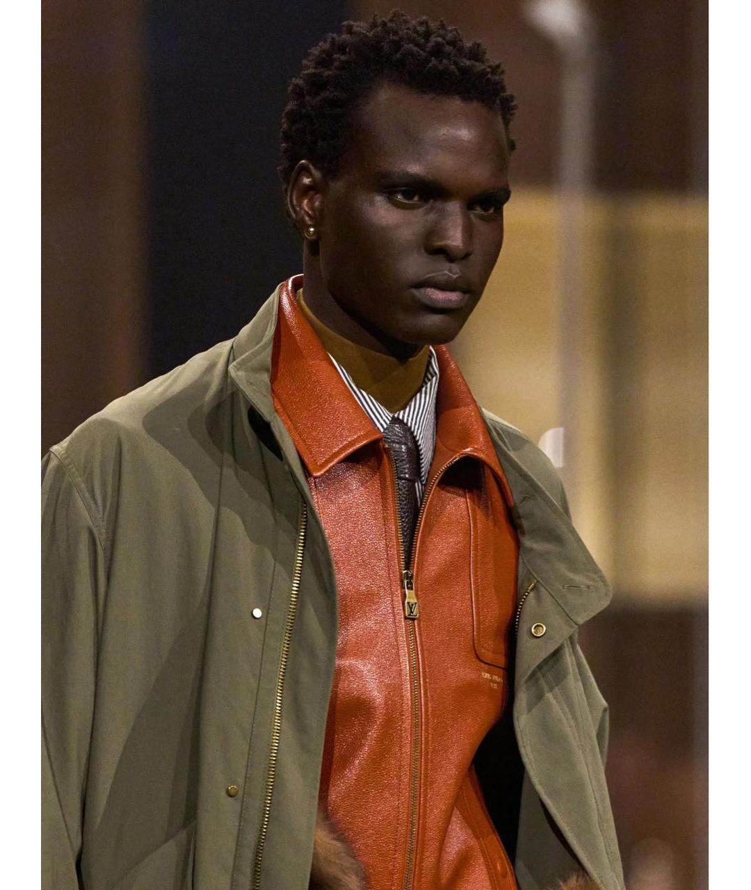 LOUIS VUITTON Коричневая кожаная куртка, фото 3