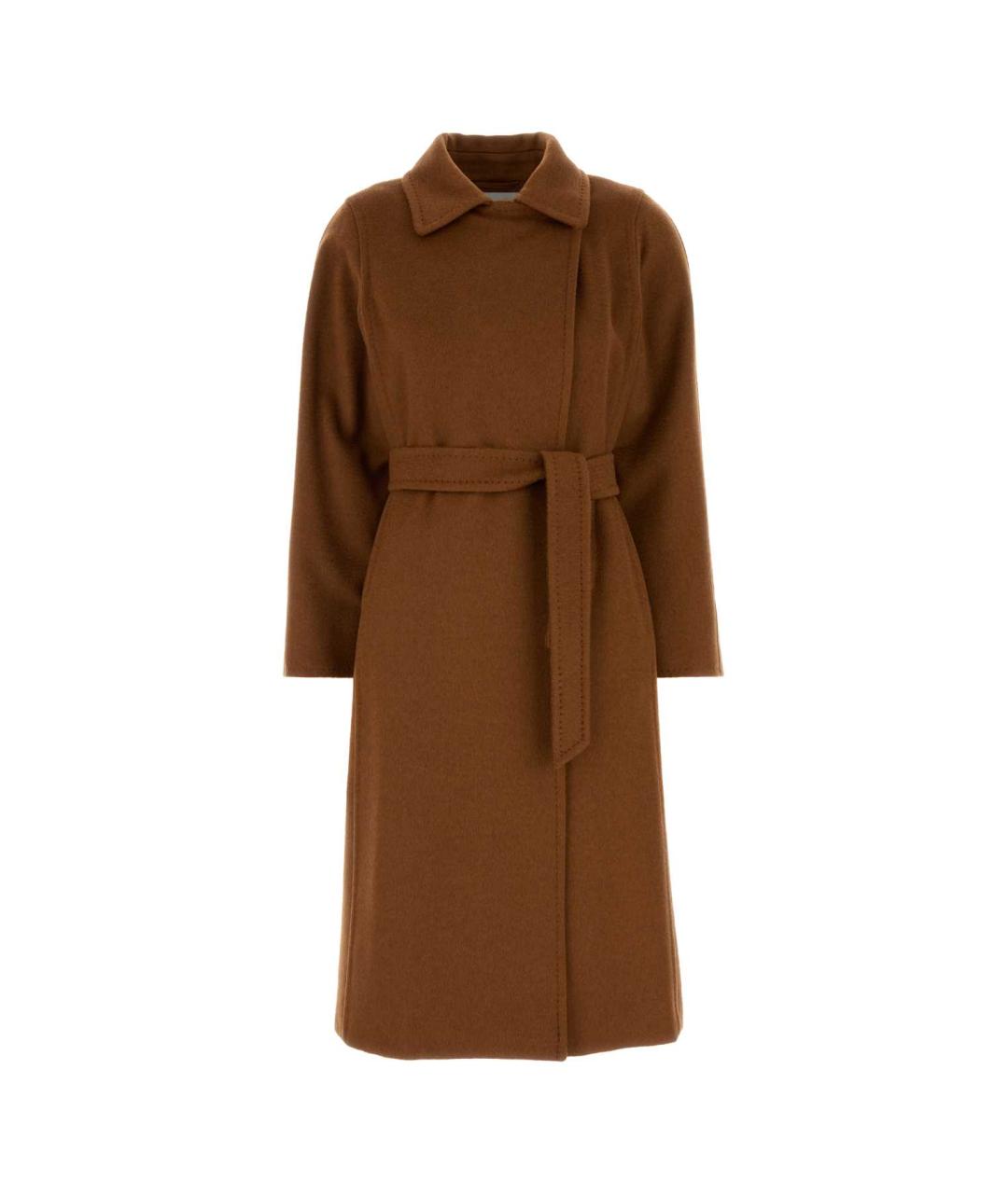 MAX MARA Коричневое шерстяное пальто, фото 1