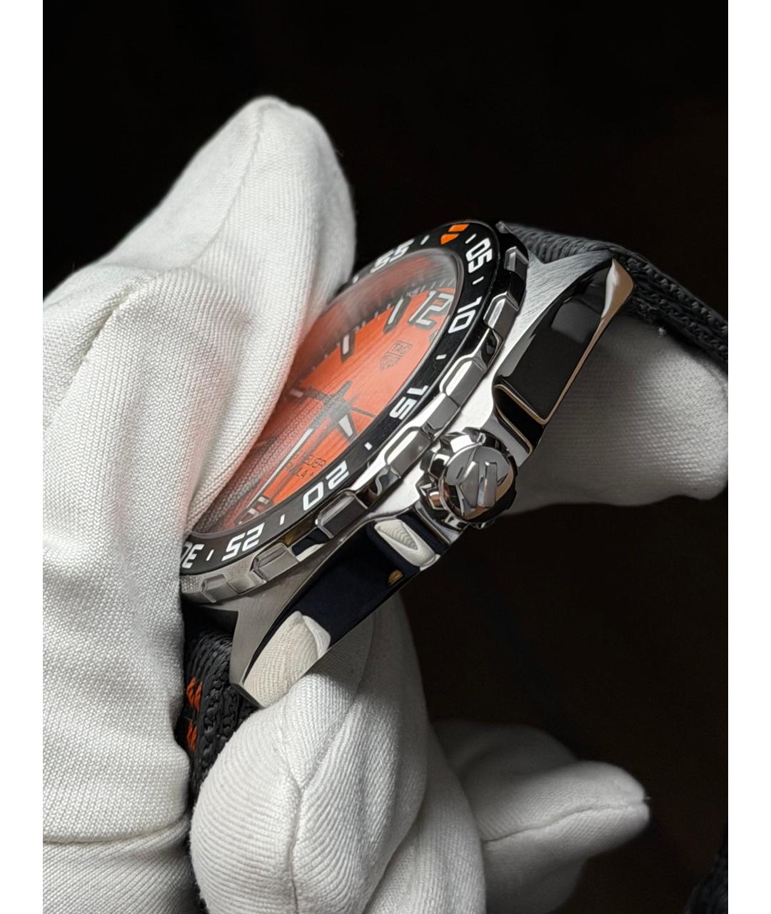 TAG HEUER Оранжевые стальные часы, фото 4