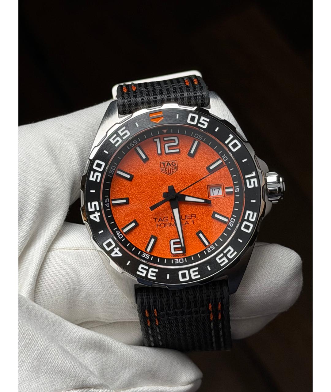 TAG HEUER Оранжевые стальные часы, фото 2