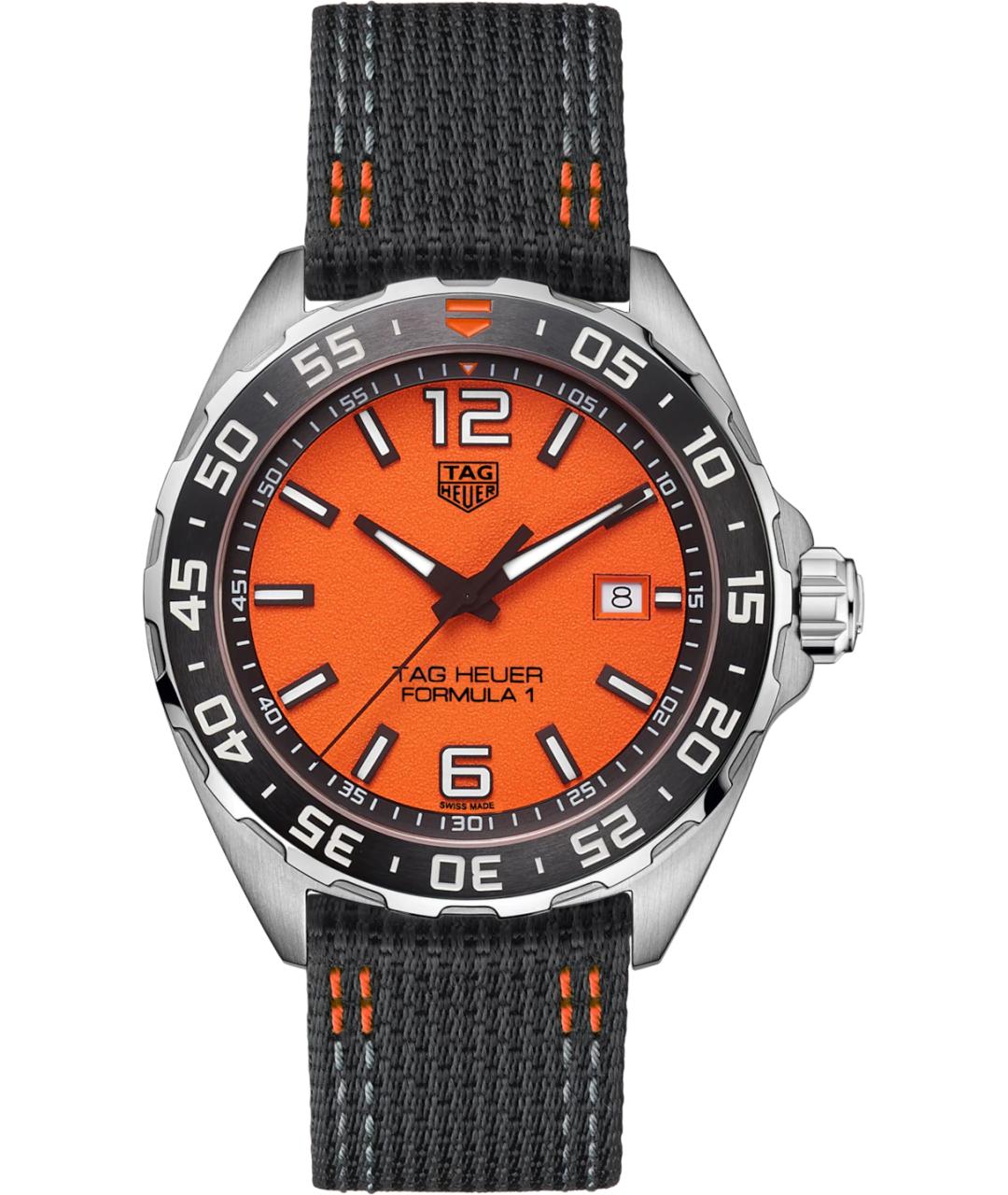 TAG HEUER Оранжевые стальные часы, фото 1