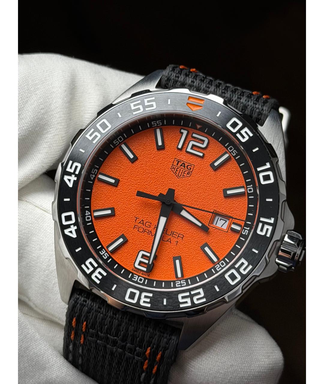TAG HEUER Оранжевые стальные часы, фото 3