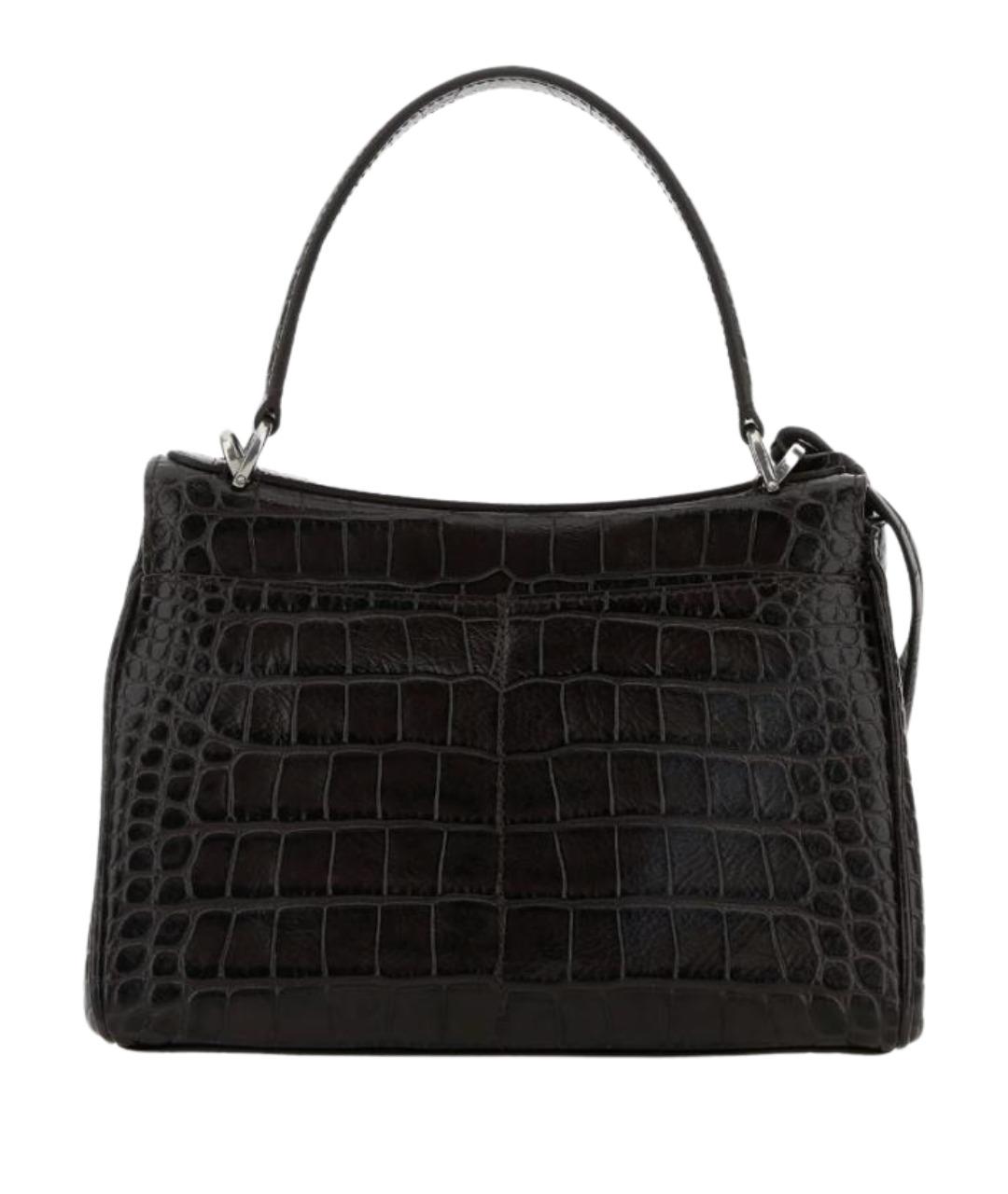 BALENCIAGA Коричневая кожаная сумка с короткими ручками, фото 3