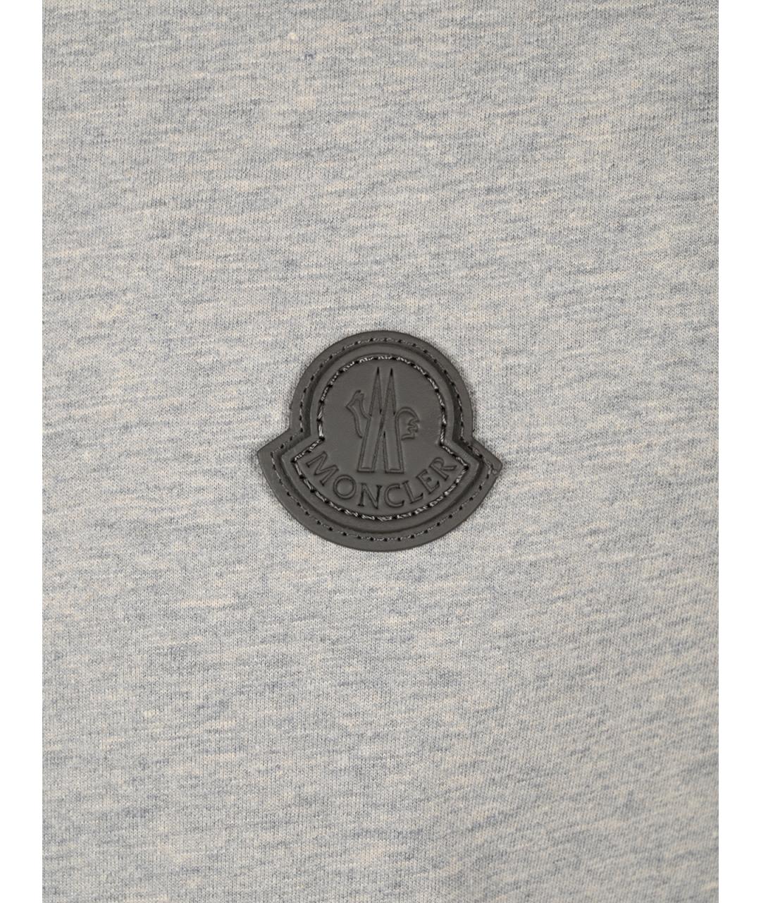 MONCLER Серая хлопковая футболка, фото 3