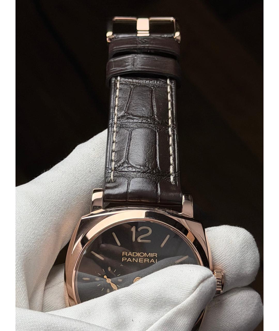 PANERAI Черные часы из розового золота, фото 6