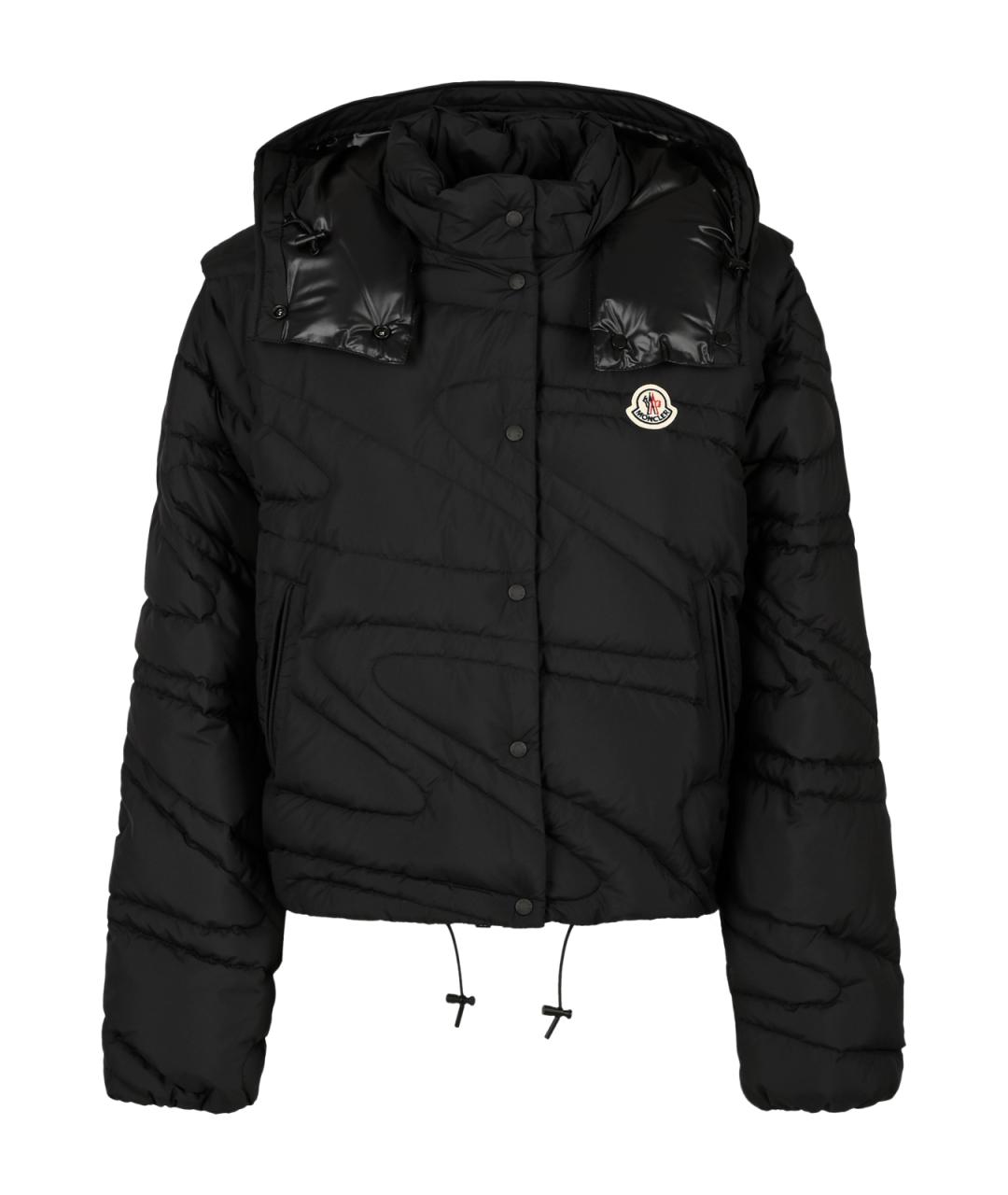 MONCLER Черная полиэстеровая куртка, фото 1
