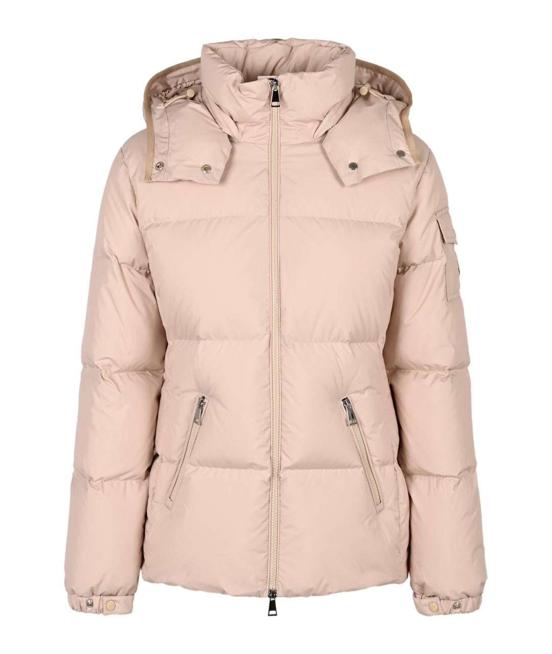 MONCLER Бежевый полиэстеровый пуховик, фото 1