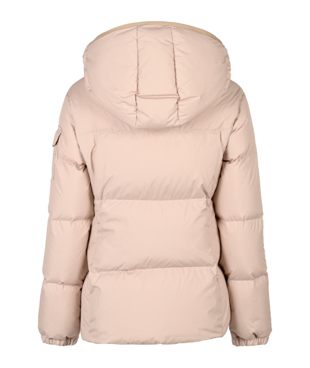 MONCLER Бежевый полиэстеровый пуховик, фото 2