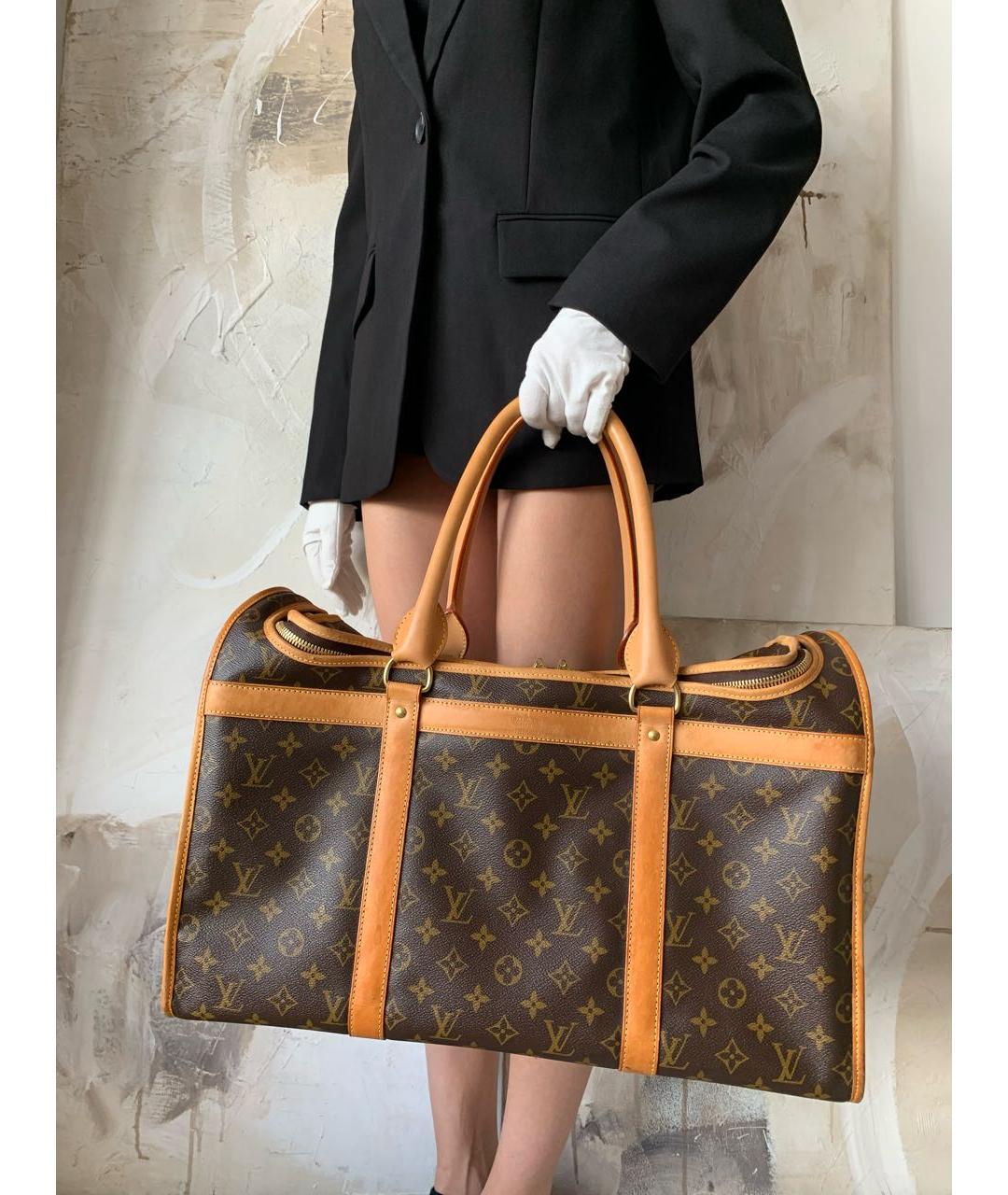 LOUIS VUITTON Коричневая дорожная/спортивная сумка из канвы, фото 6