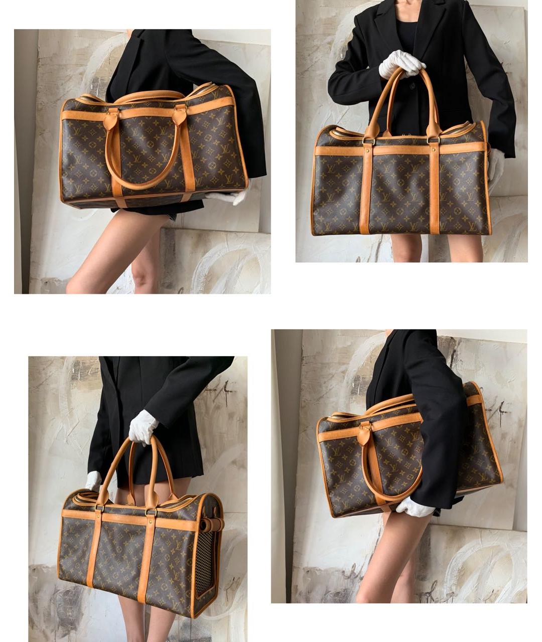 LOUIS VUITTON Коричневая дорожная/спортивная сумка из канвы, фото 7