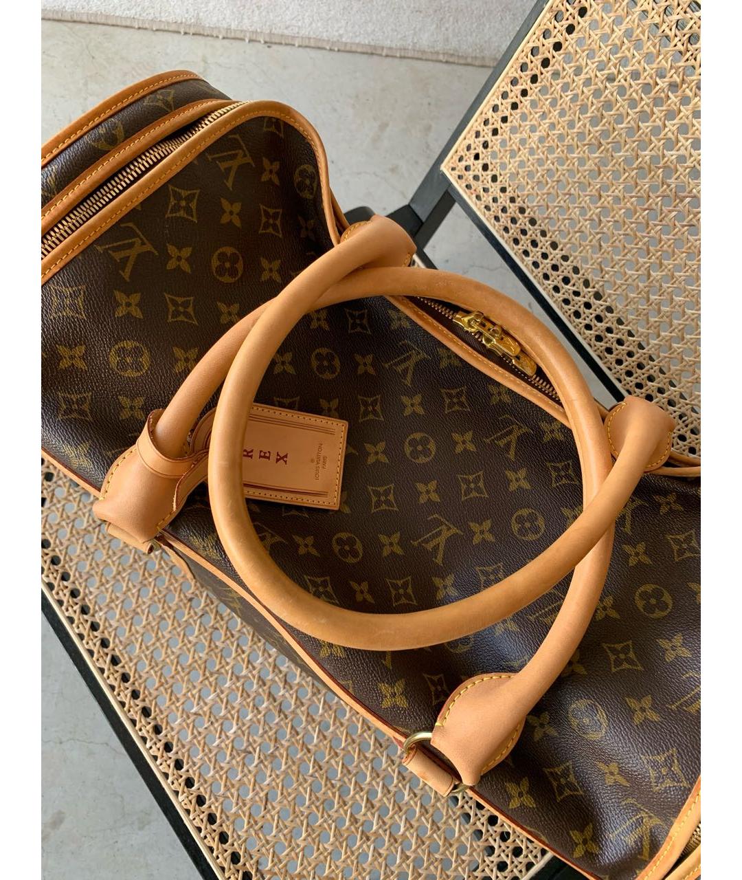 LOUIS VUITTON Коричневая дорожная/спортивная сумка из канвы, фото 8